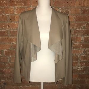 Zara Faux Leather/Suede Lapel Blazer